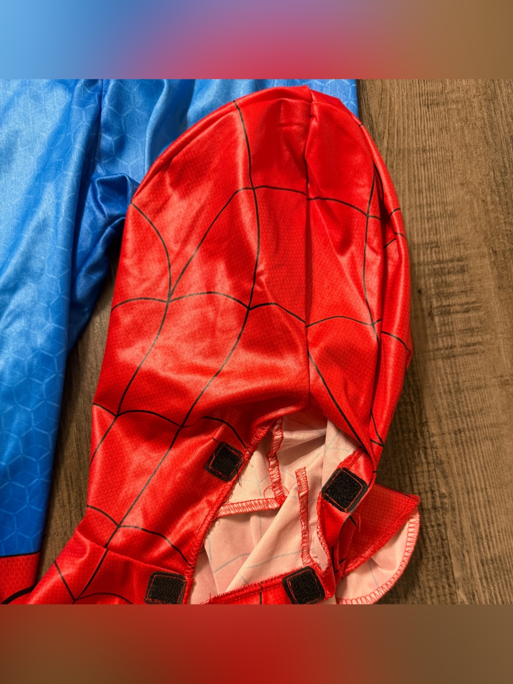 Red and Blue Spider Web Kids Costume - Classic Superhero Outfit - Picture 3 of 6